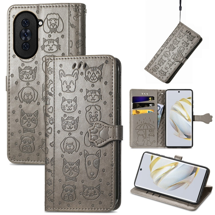 Custodia per telefono in pelle goffrata gatto e cane, For Huawei Nova 10, For Sony Xperia 5 IV, For Xiaomi Redmi Note 11T