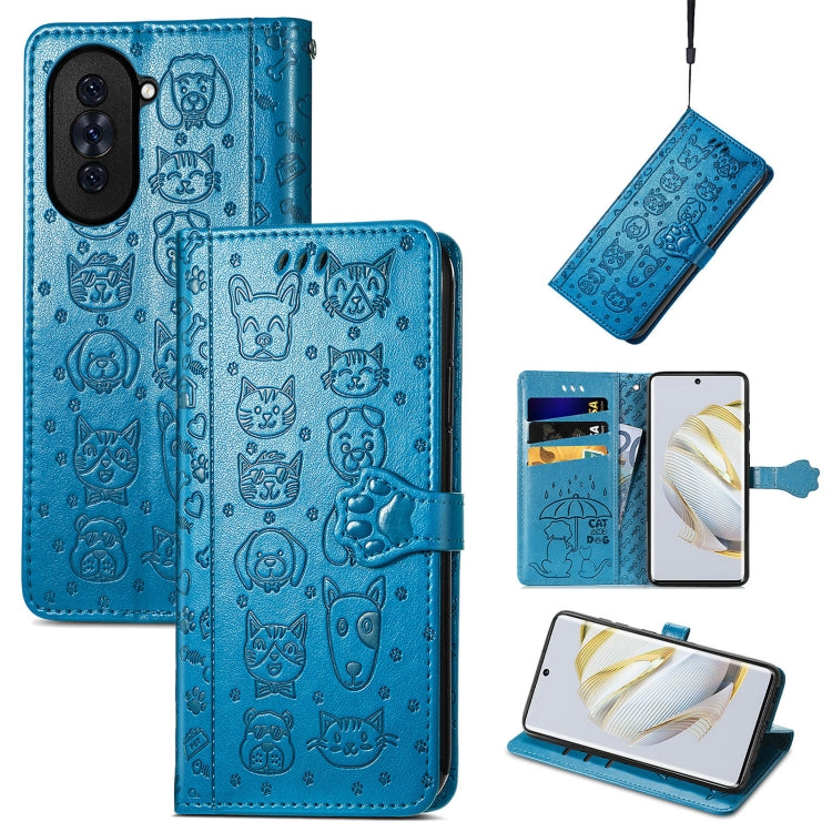 Custodia per telefono in pelle goffrata gatto e cane, For Huawei Nova 10, For Sony Xperia 5 IV, For Xiaomi Redmi Note 11T