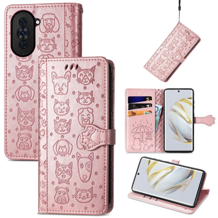 Custodia per telefono in pelle goffrata gatto e cane, For Huawei Nova 10, For Sony Xperia 5 IV, For Xiaomi Redmi Note 11T