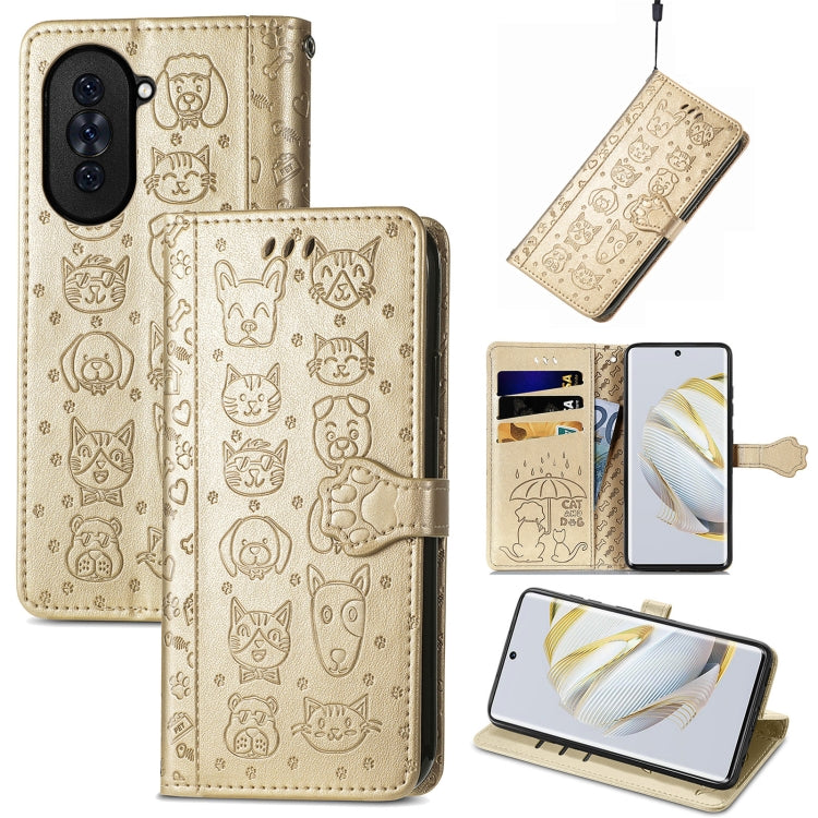 Custodia per telefono in pelle goffrata gatto e cane, For Huawei Nova 10, For Sony Xperia 5 IV, For Xiaomi Redmi Note 11T