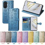 Custodia per telefono in pelle goffrata gatto e cane, For Huawei Nova 10, For Sony Xperia 5 IV, For Xiaomi Redmi Note 11T