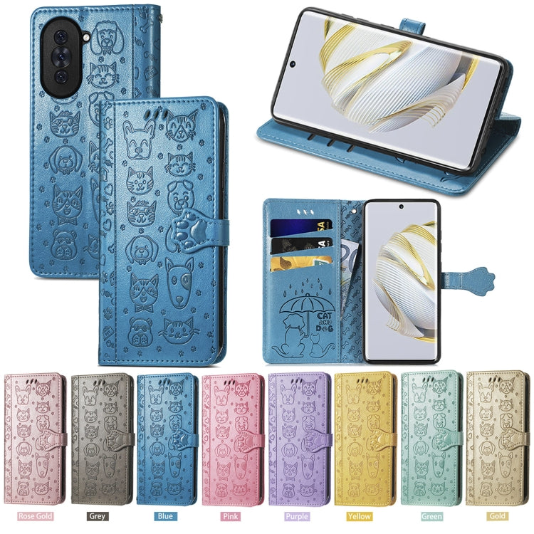 Custodia per telefono in pelle goffrata gatto e cane, For Huawei Nova 10, For Sony Xperia 5 IV, For Xiaomi Redmi Note 11T