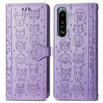 Custodia per telefono in pelle goffrata gatto e cane, For Huawei Nova 10, For Sony Xperia 5 IV, For Xiaomi Redmi Note 11T