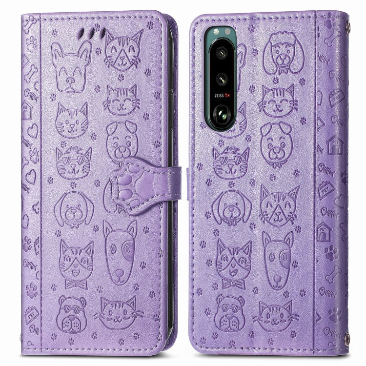 Custodia per telefono in pelle goffrata gatto e cane, For Huawei Nova 10, For Sony Xperia 5 IV, For Xiaomi Redmi Note 11T
