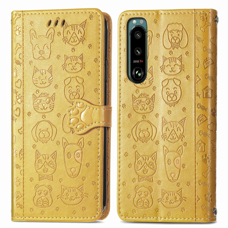 Custodia per telefono in pelle goffrata gatto e cane, For Huawei Nova 10, For Sony Xperia 5 IV, For Xiaomi Redmi Note 11T