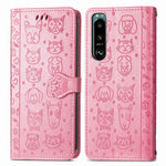 Custodia per telefono in pelle goffrata gatto e cane, For Huawei Nova 10, For Sony Xperia 5 IV, For Xiaomi Redmi Note 11T
