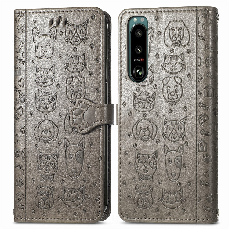 Custodia per telefono in pelle goffrata gatto e cane, For Huawei Nova 10, For Sony Xperia 5 IV, For Xiaomi Redmi Note 11T