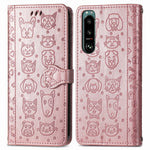 Custodia per telefono in pelle goffrata gatto e cane, For Huawei Nova 10, For Sony Xperia 5 IV, For Xiaomi Redmi Note 11T
