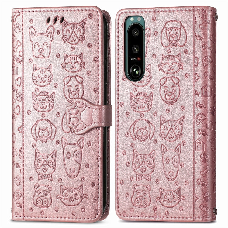 Custodia per telefono in pelle goffrata gatto e cane, For Huawei Nova 10, For Sony Xperia 5 IV, For Xiaomi Redmi Note 11T
