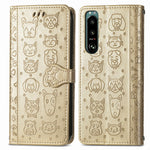 Custodia per telefono in pelle goffrata gatto e cane, For Huawei Nova 10, For Sony Xperia 5 IV, For Xiaomi Redmi Note 11T