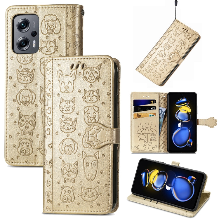 Custodia per telefono in pelle goffrata gatto e cane, For Huawei Nova 10, For Sony Xperia 5 IV, For Xiaomi Redmi Note 11T