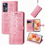 Custodia per telefono in pelle goffrata gatto e cane, For Xiaomi 12T / Redmi K50 Ultra