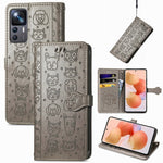 Custodia per telefono in pelle goffrata gatto e cane, For Xiaomi 12T / Redmi K50 Ultra