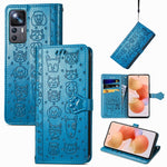 Custodia per telefono in pelle goffrata gatto e cane, For Xiaomi 12T / Redmi K50 Ultra