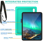 Custodia rigida per tablet PC con supporto di rotazione 360 con cinturino, For iPad 10th Gen 10.9 2022
