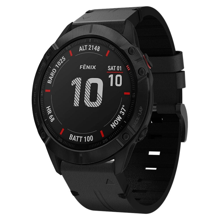 Cinturino per orologio in pelle con fibbia in acciaio da 26 mm, For Garmin Tactix 7 Pro, For Garmin Fenix 6X Pro, For Garmin Fenix 6X Sapphire, For Garmin Fenix 5X Sapphire, For Garmin Fenix 5X Plus, For Garmin Fenix 3 HR, For Garmin Descent MK 2      ...