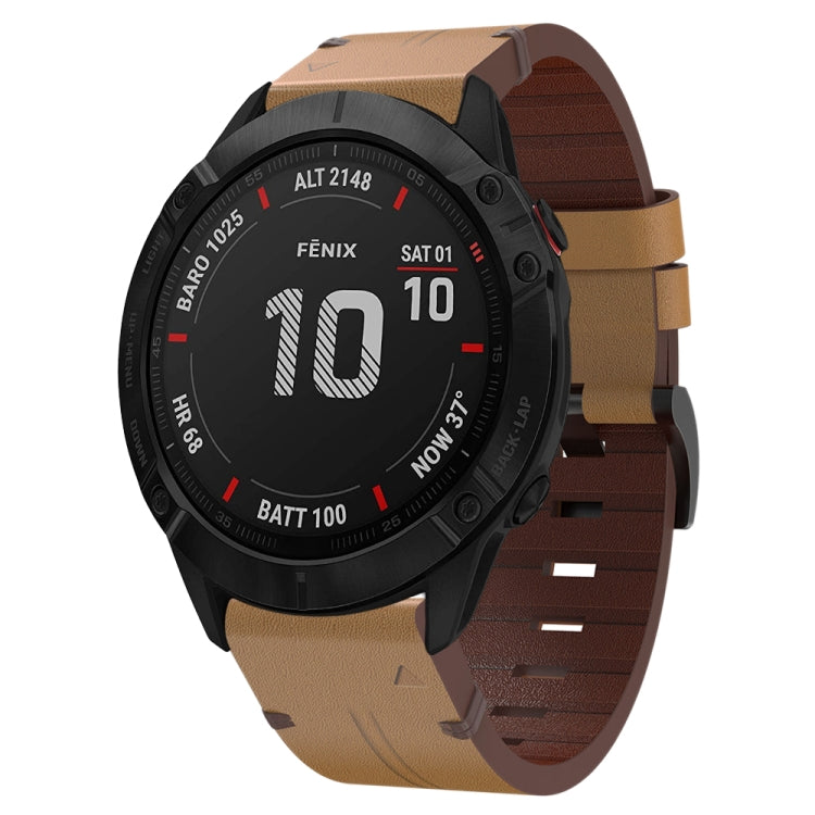 Cinturino per orologio in pelle con fibbia in acciaio da 26 mm, For Garmin Tactix 7 Pro, For Garmin Fenix 6X Pro, For Garmin Fenix 6X Sapphire, For Garmin Fenix 5X Sapphire, For Garmin Fenix 5X Plus, For Garmin Fenix 3 HR, For Garmin Descent MK 2      ...