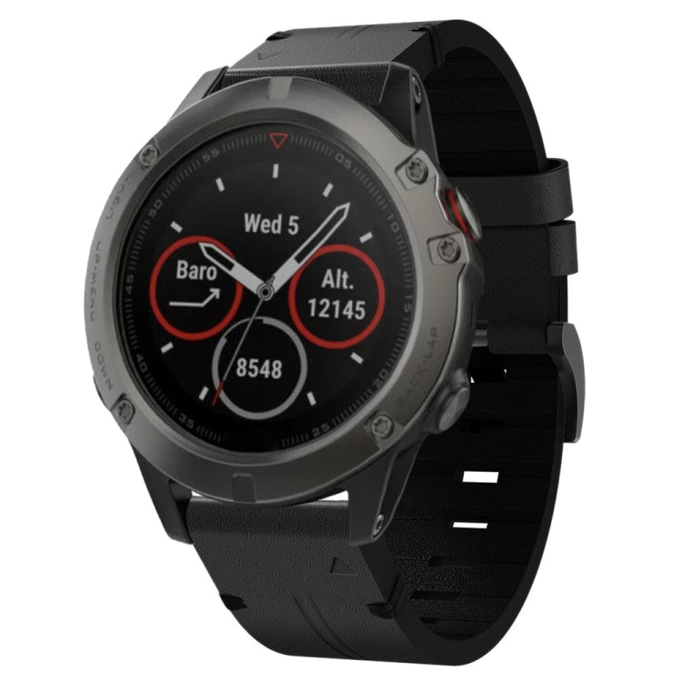 Cinturino per orologio in pelle con fibbia in acciaio da 26 mm, For Garmin Tactix 7 Pro, For Garmin Fenix 6X Pro, For Garmin Fenix 6X Sapphire, For Garmin Fenix 5X Sapphire, For Garmin Fenix 5X Plus, For Garmin Fenix 3 HR, For Garmin Descent MK 2      ...