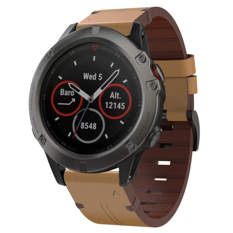 Cinturino per orologio in pelle con fibbia in acciaio da 26 mm, For Garmin Tactix 7 Pro, For Garmin Fenix 6X Pro, For Garmin Fenix 6X Sapphire, For Garmin Fenix 5X Sapphire, For Garmin Fenix 5X Plus, For Garmin Fenix 3 HR, For Garmin Descent MK 2      ...