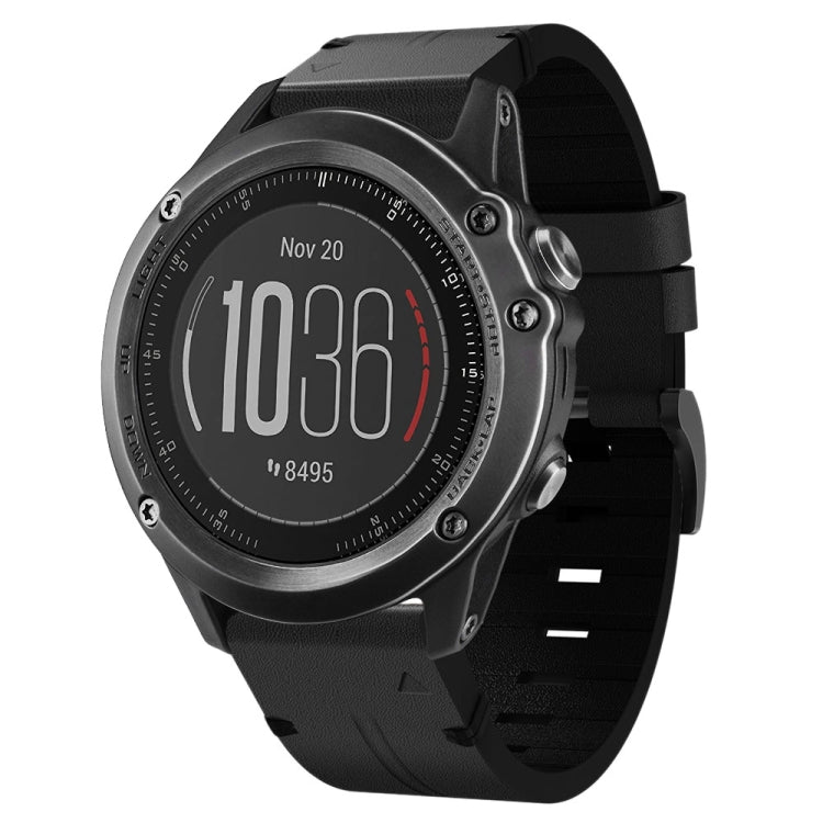 Cinturino per orologio in pelle con fibbia in acciaio da 26 mm, For Garmin Tactix 7 Pro, For Garmin Fenix 6X Pro, For Garmin Fenix 6X Sapphire, For Garmin Fenix 5X Sapphire, For Garmin Fenix 5X Plus, For Garmin Fenix 3 HR, For Garmin Descent MK 2      ...