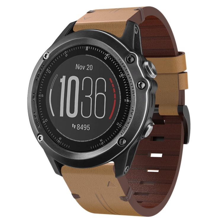 Cinturino per orologio in pelle con fibbia in acciaio da 26 mm, For Garmin Tactix 7 Pro, For Garmin Fenix 6X Pro, For Garmin Fenix 6X Sapphire, For Garmin Fenix 5X Sapphire, For Garmin Fenix 5X Plus, For Garmin Fenix 3 HR, For Garmin Descent MK 2      ...