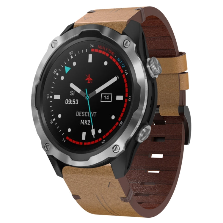 Cinturino per orologio in pelle con fibbia in acciaio da 26 mm, For Garmin Tactix 7 Pro, For Garmin Fenix 6X Pro, For Garmin Fenix 6X Sapphire, For Garmin Fenix 5X Sapphire, For Garmin Fenix 5X Plus, For Garmin Fenix 3 HR, For Garmin Descent MK 2      ...