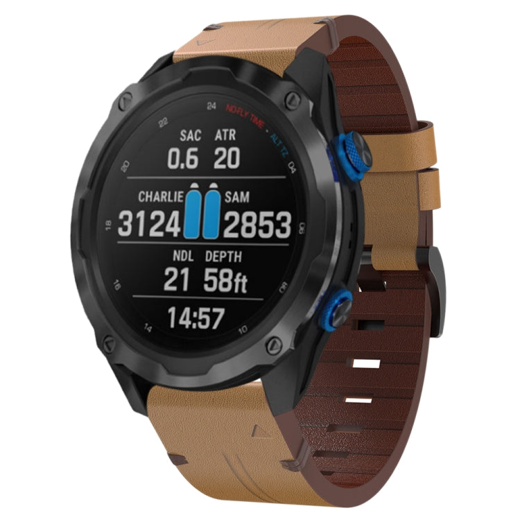 Cinturino per orologio in pelle con fibbia in acciaio da 26 mm, For Garmin Tactix 7 Pro, For Garmin Fenix 6X Pro, For Garmin Fenix 6X Sapphire, For Garmin Fenix 5X Sapphire, For Garmin Fenix 5X Plus, For Garmin Fenix 3 HR, For Garmin Descent MK 2      ...