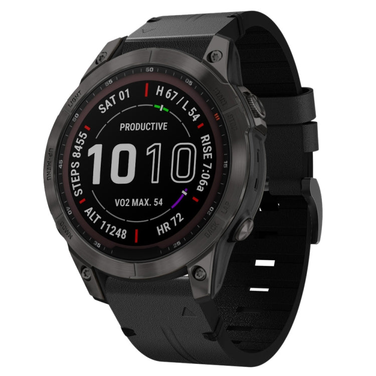 Cinturino per orologio in pelle con fibbia in acciaio da 22 mm, For Garmin Fenix 7 Sapphire Solar, For Garmin Fenix 7, For Garmin Fenix 7 Solar, For Garmin EPIX Gen 2, For Garmin Instinct 2, For Garmin Instinct, For Garmin Descent G1                   ...