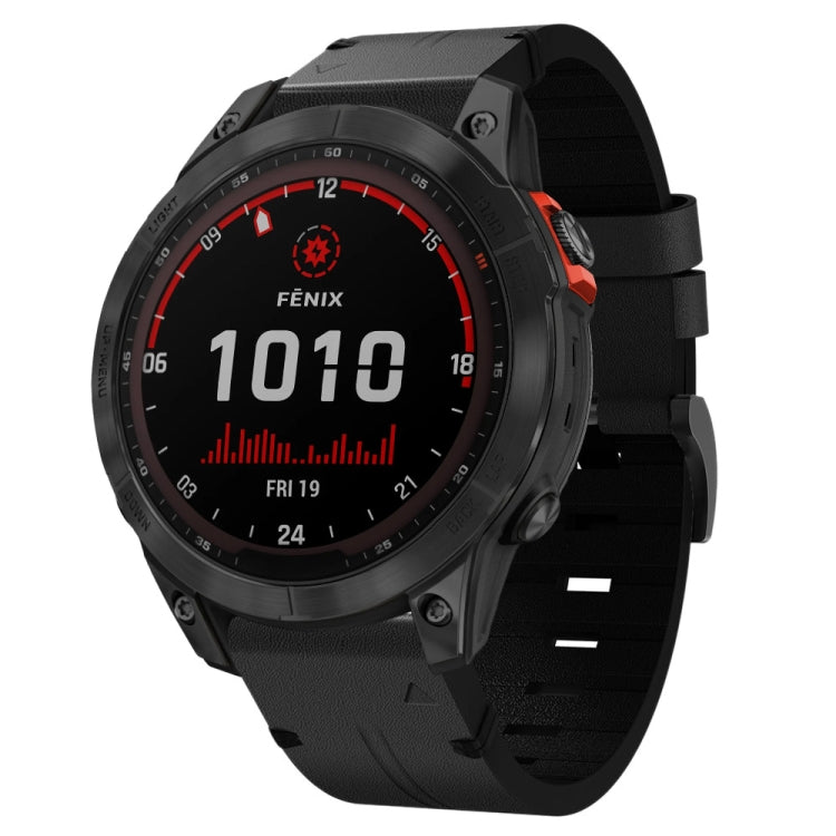 Cinturino per orologio in pelle con fibbia in acciaio da 22 mm, For Garmin Fenix 7 Sapphire Solar, For Garmin Fenix 7, For Garmin Fenix 7 Solar, For Garmin EPIX Gen 2, For Garmin Instinct 2, For Garmin Instinct, For Garmin Descent G1                   ...