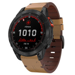 Cinturino per orologio in pelle con fibbia in acciaio da 22 mm, For Garmin Fenix 7 Sapphire Solar, For Garmin Fenix 7, For Garmin Fenix 7 Solar, For Garmin EPIX Gen 2, For Garmin Instinct 2, For Garmin Instinct, For Garmin Descent G1                   ...