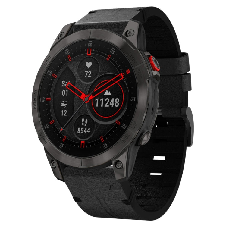 Cinturino per orologio in pelle con fibbia in acciaio da 22 mm, For Garmin Fenix 7 Sapphire Solar, For Garmin Fenix 7, For Garmin Fenix 7 Solar, For Garmin EPIX Gen 2, For Garmin Instinct 2, For Garmin Instinct, For Garmin Descent G1                   ...