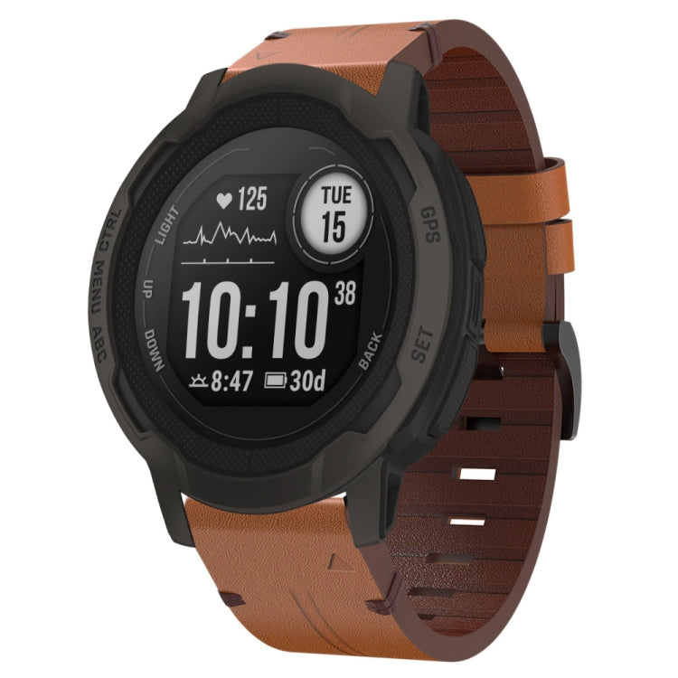 Cinturino per orologio in pelle con fibbia in acciaio da 22 mm, For Garmin Fenix 7 Sapphire Solar, For Garmin Fenix 7, For Garmin Fenix 7 Solar, For Garmin EPIX Gen 2, For Garmin Instinct 2, For Garmin Instinct, For Garmin Descent G1                   ...