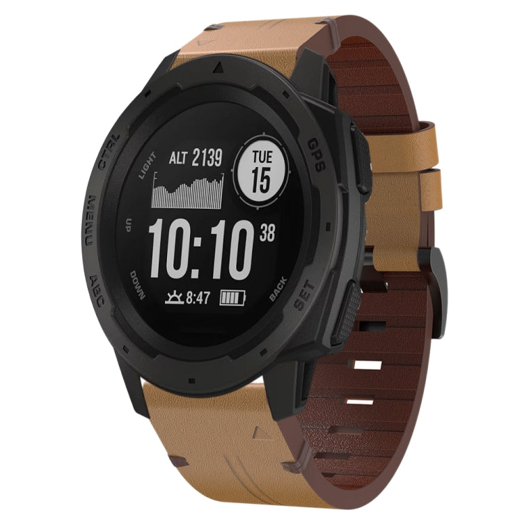 Cinturino per orologio in pelle con fibbia in acciaio da 22 mm, For Garmin Fenix 7 Sapphire Solar, For Garmin Fenix 7, For Garmin Fenix 7 Solar, For Garmin EPIX Gen 2, For Garmin Instinct 2, For Garmin Instinct, For Garmin Descent G1                   ...