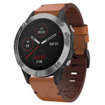 Cinturino per orologio in pelle con fibbia in acciaio da 22 mm, For Garmin Fenix 6 GPS, For Garmin Fenix 6 Pro GPS, For Garmin Fenix 6 Sapphire GPS, For Garmin Fenix 5, For Garmin Fenix 5 Plus, For Garmin Quatix 5, For Garmin Quatix 5 Sapphire         ...