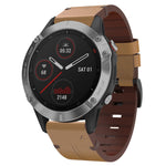Cinturino per orologio in pelle con fibbia in acciaio da 22 mm, For Garmin Fenix 6 GPS, For Garmin Fenix 6 Pro GPS, For Garmin Fenix 6 Sapphire GPS, For Garmin Fenix 5, For Garmin Fenix 5 Plus, For Garmin Quatix 5, For Garmin Quatix 5 Sapphire         ...