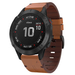 Cinturino per orologio in pelle con fibbia in acciaio da 22 mm, For Garmin Fenix 6 GPS, For Garmin Fenix 6 Pro GPS, For Garmin Fenix 6 Sapphire GPS, For Garmin Fenix 5, For Garmin Fenix 5 Plus, For Garmin Quatix 5, For Garmin Quatix 5 Sapphire         ...