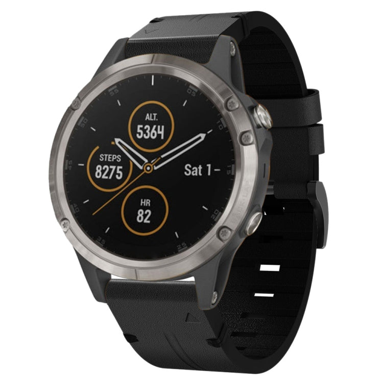 Cinturino per orologio in pelle con fibbia in acciaio da 22 mm, For Garmin Fenix 6 GPS, For Garmin Fenix 6 Pro GPS, For Garmin Fenix 6 Sapphire GPS, For Garmin Fenix 5, For Garmin Fenix 5 Plus, For Garmin Quatix 5, For Garmin Quatix 5 Sapphire         ...