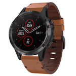 Cinturino per orologio in pelle con fibbia in acciaio da 22 mm, For Garmin Fenix 6 GPS, For Garmin Fenix 6 Pro GPS, For Garmin Fenix 6 Sapphire GPS, For Garmin Fenix 5, For Garmin Fenix 5 Plus, For Garmin Quatix 5, For Garmin Quatix 5 Sapphire         ...