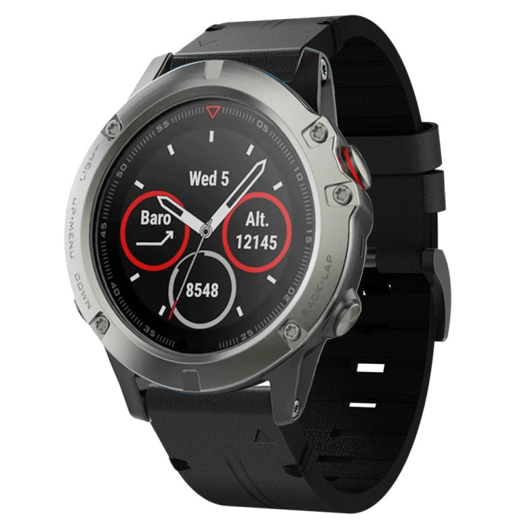 Cinturino per orologio in pelle con fibbia in acciaio da 22 mm, For Garmin Fenix 6 GPS, For Garmin Fenix 6 Pro GPS, For Garmin Fenix 6 Sapphire GPS, For Garmin Fenix 5, For Garmin Fenix 5 Plus, For Garmin Quatix 5, For Garmin Quatix 5 Sapphire         ...
