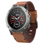 Cinturino per orologio in pelle con fibbia in acciaio da 22 mm, For Garmin Fenix 6 GPS, For Garmin Fenix 6 Pro GPS, For Garmin Fenix 6 Sapphire GPS, For Garmin Fenix 5, For Garmin Fenix 5 Plus, For Garmin Quatix 5, For Garmin Quatix 5 Sapphire         ...