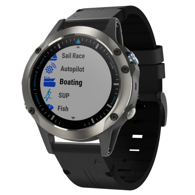 Cinturino per orologio in pelle con fibbia in acciaio da 22 mm, For Garmin Fenix 6 GPS, For Garmin Fenix 6 Pro GPS, For Garmin Fenix 6 Sapphire GPS, For Garmin Fenix 5, For Garmin Fenix 5 Plus, For Garmin Quatix 5, For Garmin Quatix 5 Sapphire         ...