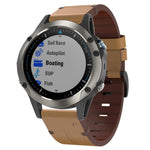 Cinturino per orologio in pelle con fibbia in acciaio da 22 mm, For Garmin Fenix 6 GPS, For Garmin Fenix 6 Pro GPS, For Garmin Fenix 6 Sapphire GPS, For Garmin Fenix 5, For Garmin Fenix 5 Plus, For Garmin Quatix 5, For Garmin Quatix 5 Sapphire         ...