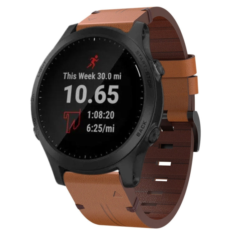 Cinturino per orologio in pelle con fibbia in acciaio da 22 mm, For Garmin Forerunner 945, For Garmin Forerunner 935