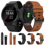 Cinturino per orologio in pelle con fibbia in acciaio da 22 mm, For Garmin Forerunner 945, For Garmin Forerunner 935