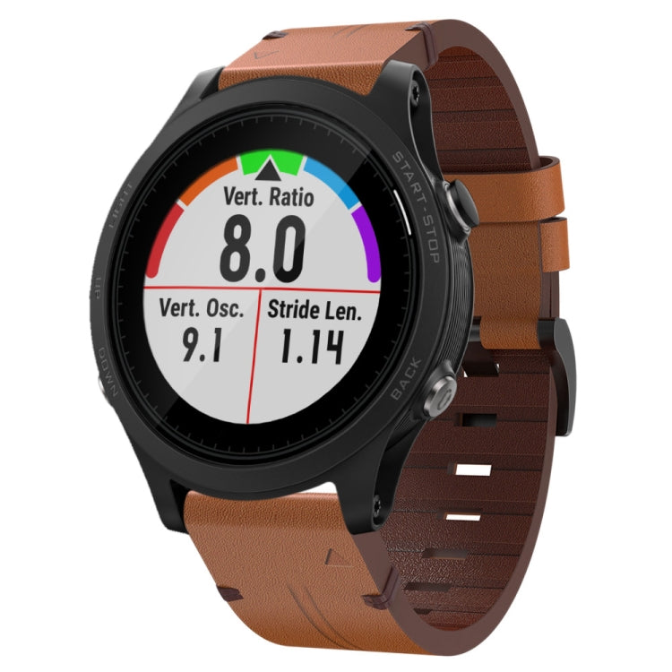 Cinturino per orologio in pelle con fibbia in acciaio da 22 mm, For Garmin Forerunner 945, For Garmin Forerunner 935