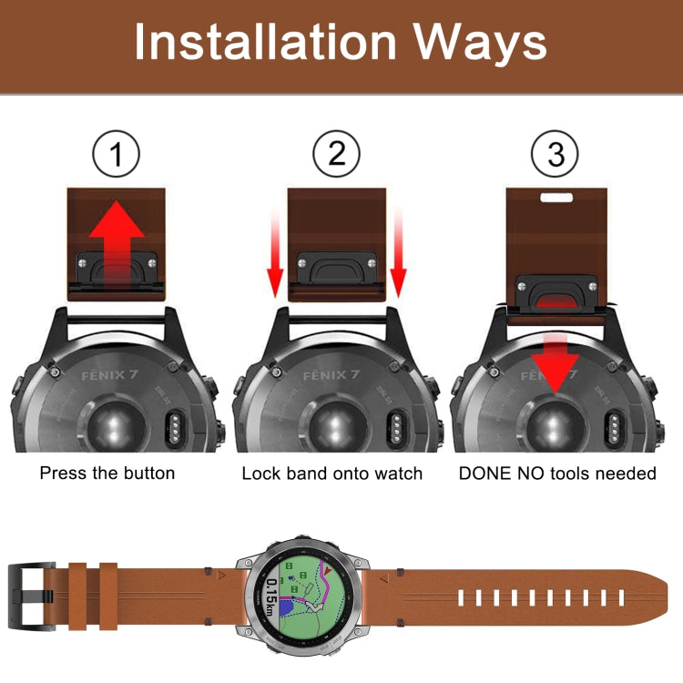 Cinturino in pelle 20 mm per Garmin Fenix 7S e 6S