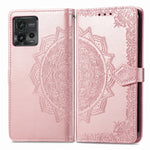 Custodia per telefono in pelle goffrata fiore mandala, For Motorola Moto G72, For vivo V25, For Samsung Galaxy S23 5G, For Samsung Galaxy S23 Plus 5G
