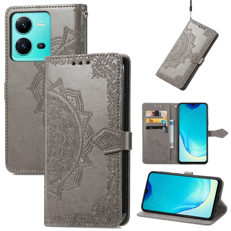 Custodia per telefono in pelle goffrata fiore mandala, For Motorola Moto G72, For vivo V25, For Samsung Galaxy S23 5G, For Samsung Galaxy S23 Plus 5G