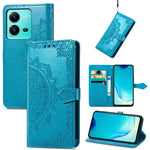Custodia per telefono in pelle goffrata fiore mandala, For Motorola Moto G72, For vivo V25, For Samsung Galaxy S23 5G, For Samsung Galaxy S23 Plus 5G
