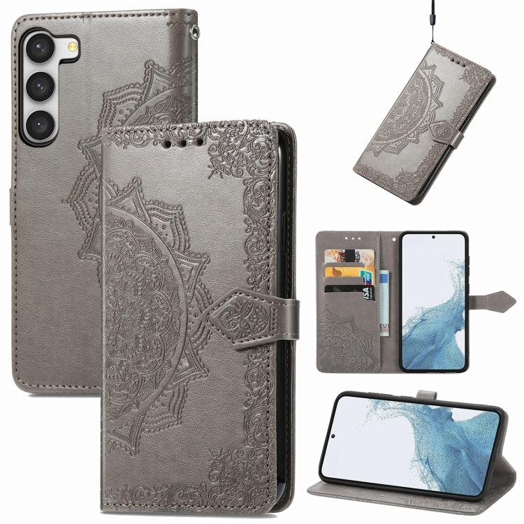 Custodia per telefono in pelle goffrata fiore mandala, For Motorola Moto G72, For vivo V25, For Samsung Galaxy S23 5G, For Samsung Galaxy S23 Plus 5G